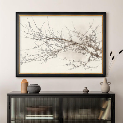 "Branche d'arbre délicat, illustrations, impressionisme, décoration murale"