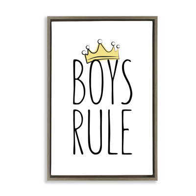 Boys Rule with Crown Floater Canvas by Martina Pavlova