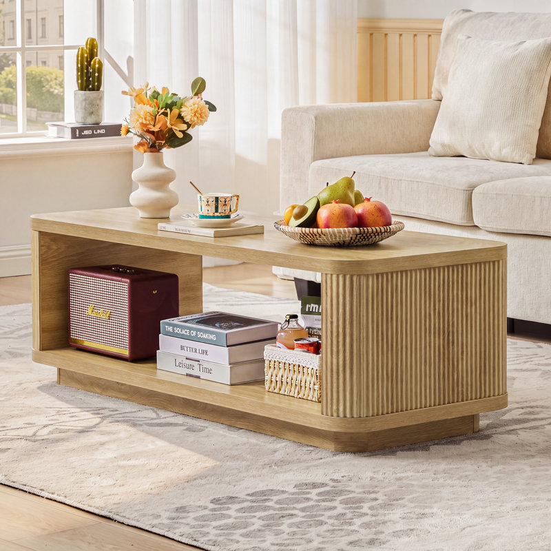 Table basse 47 "avec rangement ouvert, Natural