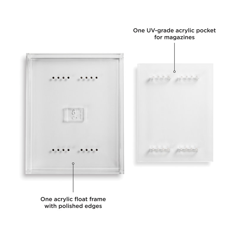 Magazine Float Frame for 8.5x11 Booklets, Clear