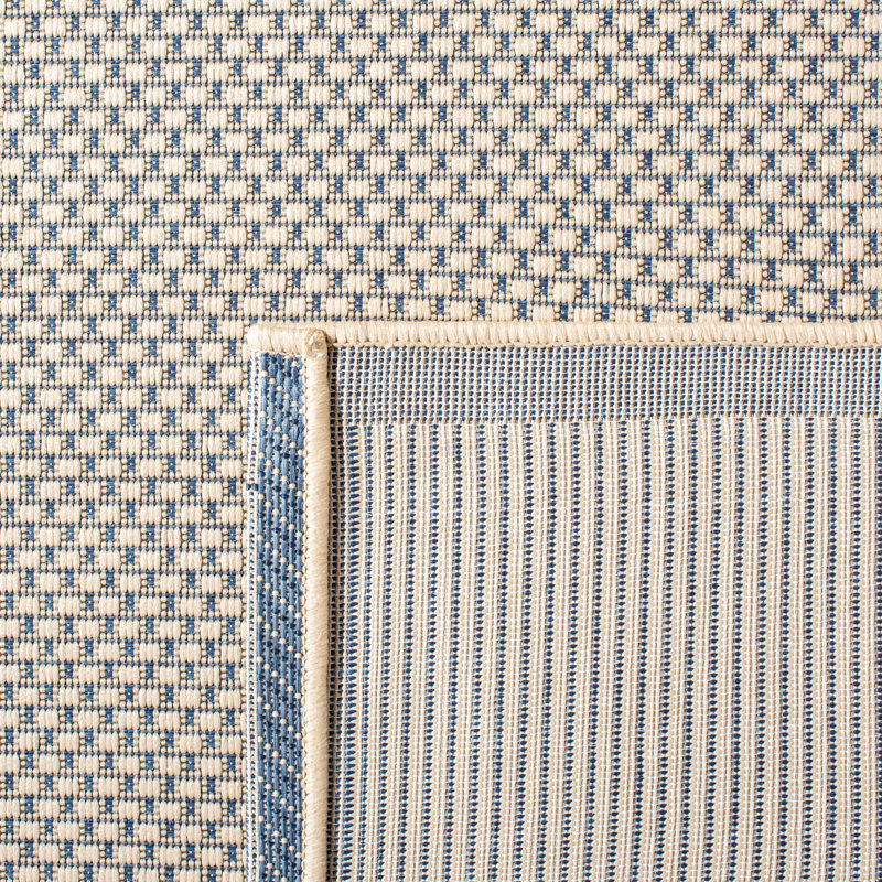 Tirrelle Beige/Navy Indoor/Outdoor Area Rug, Rectangle 2'7" x 5'