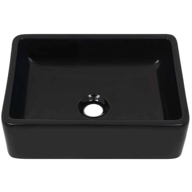Zipcode Design Bristol 410mm L x 300mm W Ceramic Rectangular Sink, Black