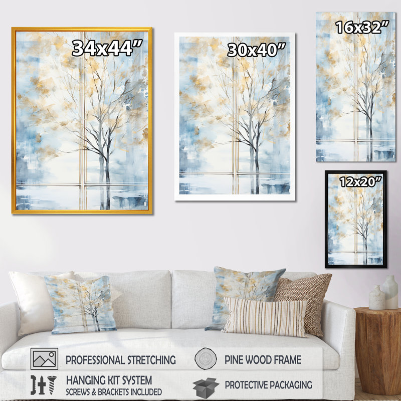 «White Forest Window View - Farmhouse Windows», art mural, Cadre flottant blanc, H 60 po x l 28 po x P 1,5 po