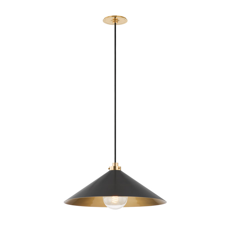 1 - Light Pendant, Distressed Bronze, 8.5" H x 20" W x 20" D, Aged Brass