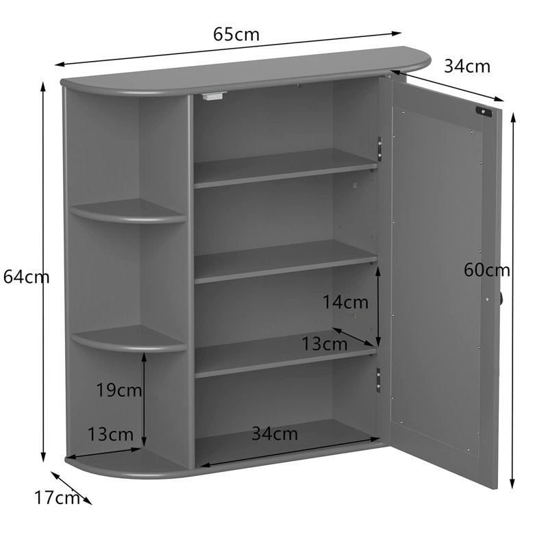 Feguens Bathroom Cabinet, Grey