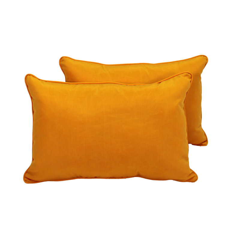 Element Synthetic Lumbar Rectangle Indoor/Outdoor Pillow Cover & Insert, Marigold, 12" x 20"