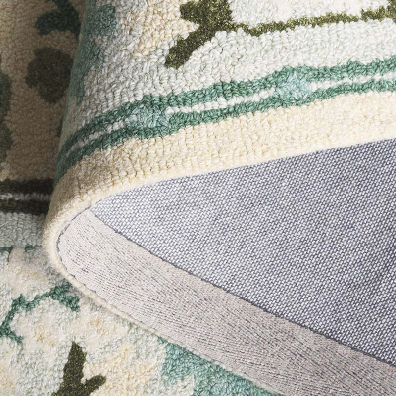Earthly Treasures Hand Tufted Wool;Cotton;Viscose Floral Indoor Rug, Rectangle 6' x 9'