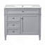 Meuble-lavabo 36 po avec lavabo supérieur, meuble-lavabo moderne avec 2 tiroirs et tiroir escamotable, meuble-lavabo simple-126233962
