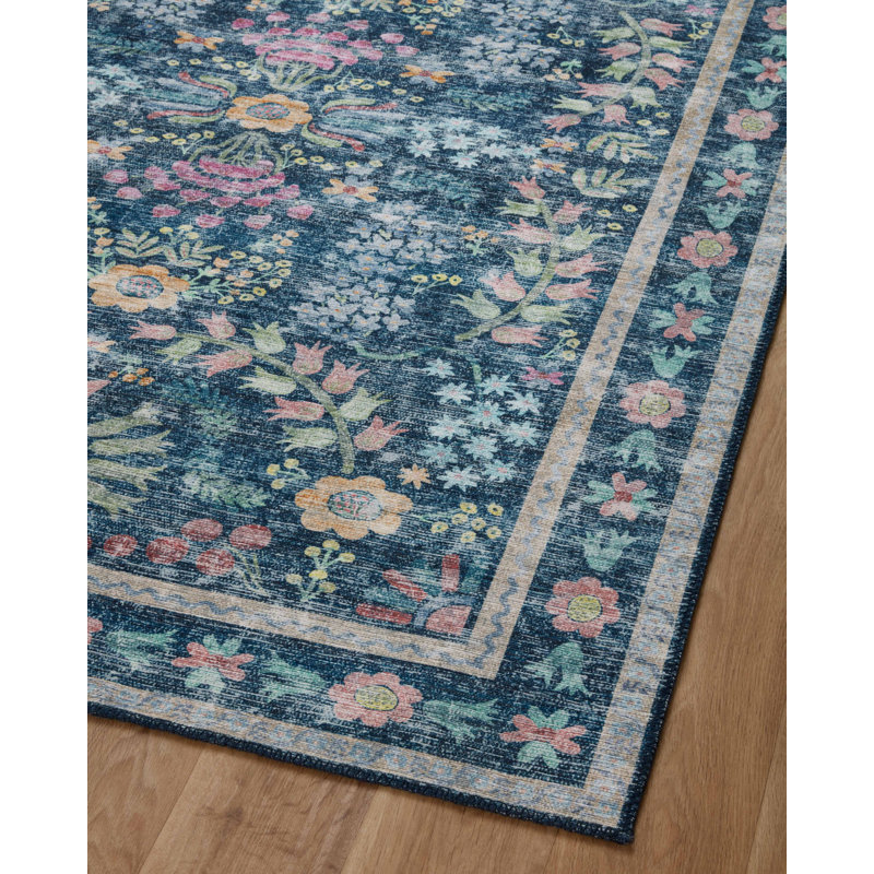 Rifle Paper Co. X Loloi Maison Frances Blue/Multicolor Rug, Rectangle 3 pi 9 po x 5 pi 6 po