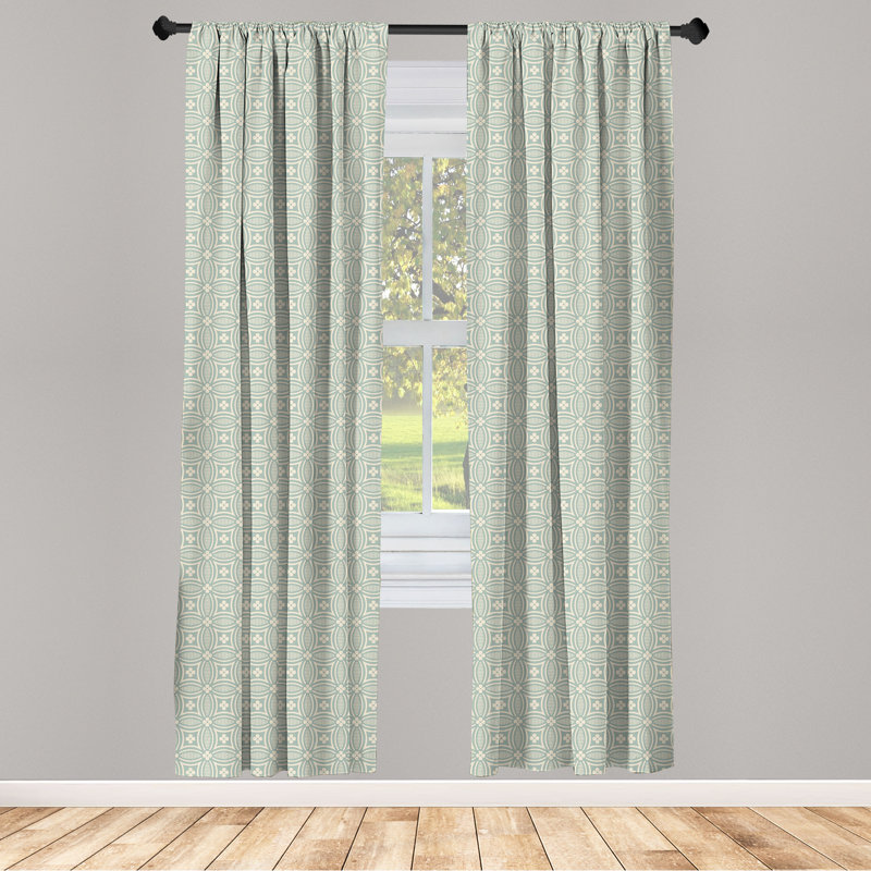Geometric Semi-Sheer Rod Pocket Curtain Panels, 28" x 63"