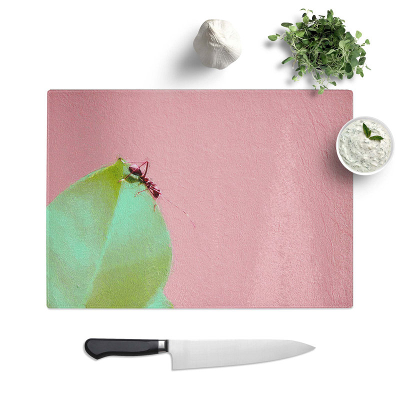 Tempered Glass Ant Chopping Board, 28.5 cm W x 20 cm L