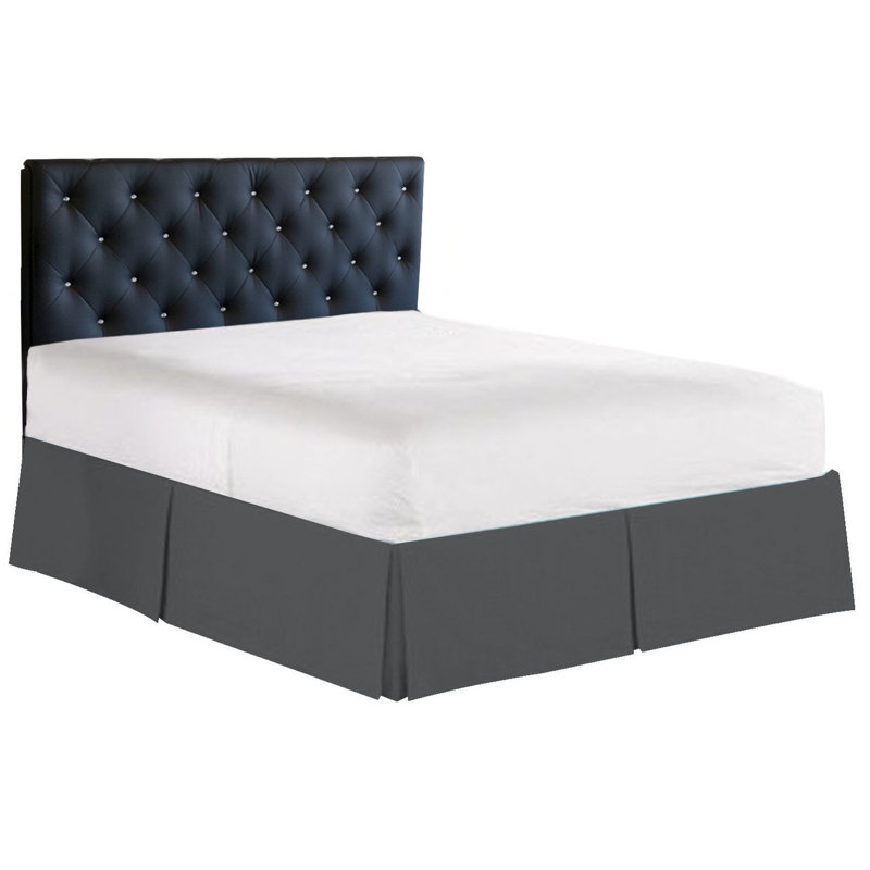 1500 Thread Count Microfiber Tailored Bed Skirt, Wrap Around Dust Ruffle with Split Corners & 14" Drop, California King, Grey