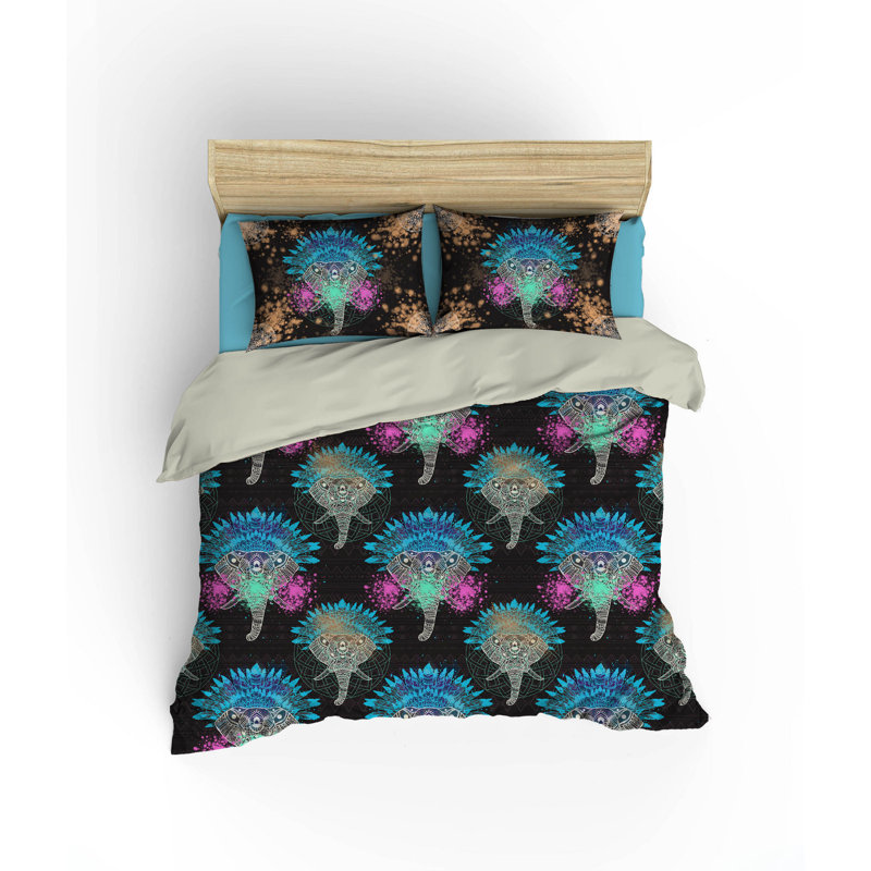 Cotton Floral Duvet Cover, 79" x 98" Duvet Cover + 2 Standard Pillowcases