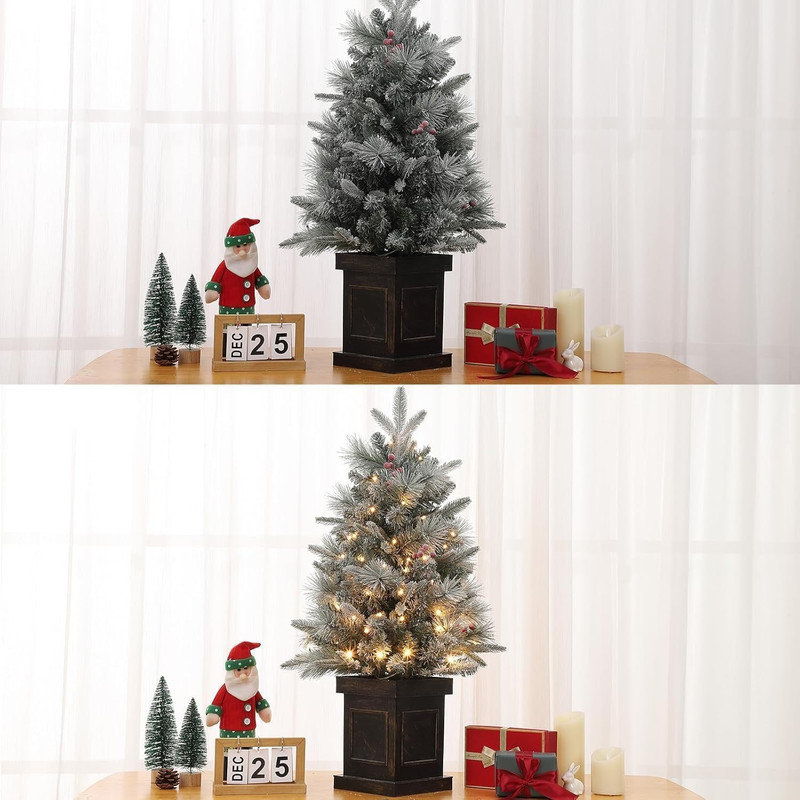 3' H Lighted Artificial Christmas Tree