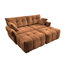 Ensemble de canapé 2 places avec 2 repose-pieds et coussins décoratifs - Tissu en chenille moelleux et confortable pour le salon, un appartement ou un dortoir-299968318