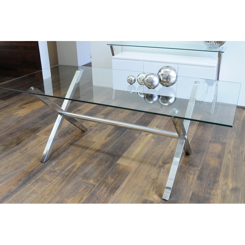 Table de salle à manger Pangea Home Beverly, Argent argent