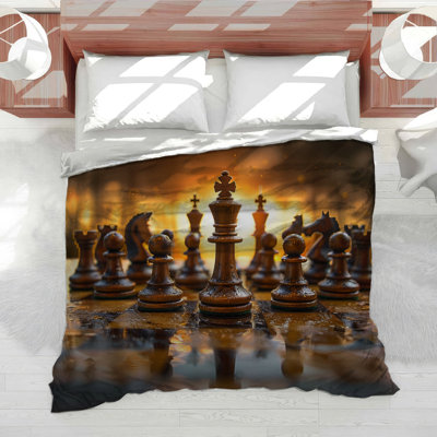 Chess Game Strategy Machine Printed Duvet Cover