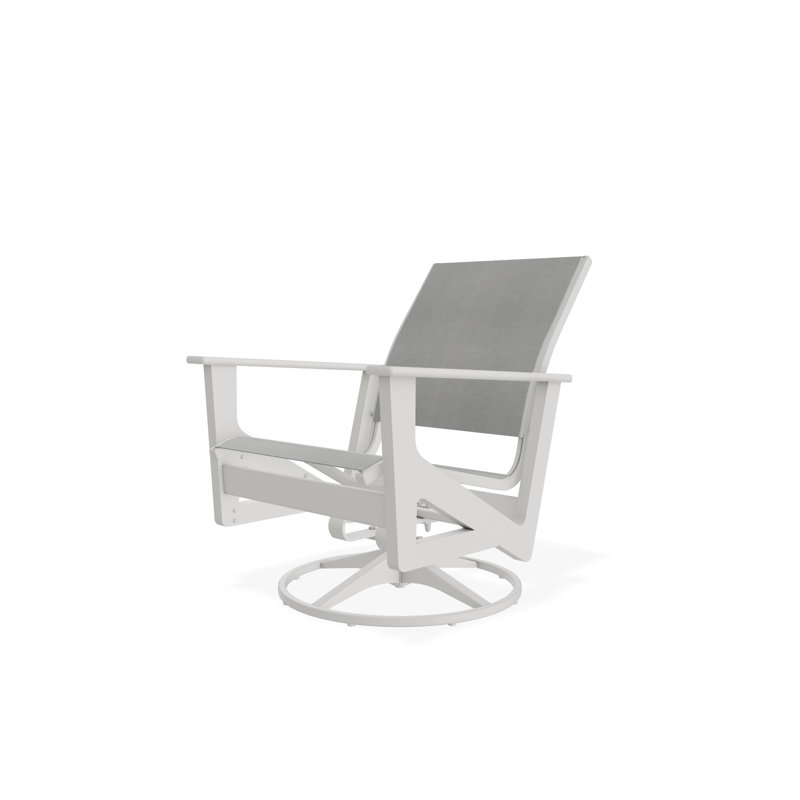 Wexler Outdoor Swivel Lounge Chair, White 6D Sunbrella®, Snow