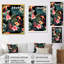 Perroquets roses et plantes tropicales I - art mural perroquet-100408305-135289689