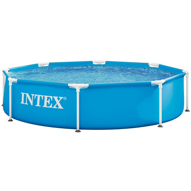Intex: piscine à structure en métal - 8 pi x 20 po - Nage au-dessus du sol, résistante à la perforation et à la rouille, installation facile du joint en T, jeu aquatique familial extérieur, 483 gal, 28205HF
