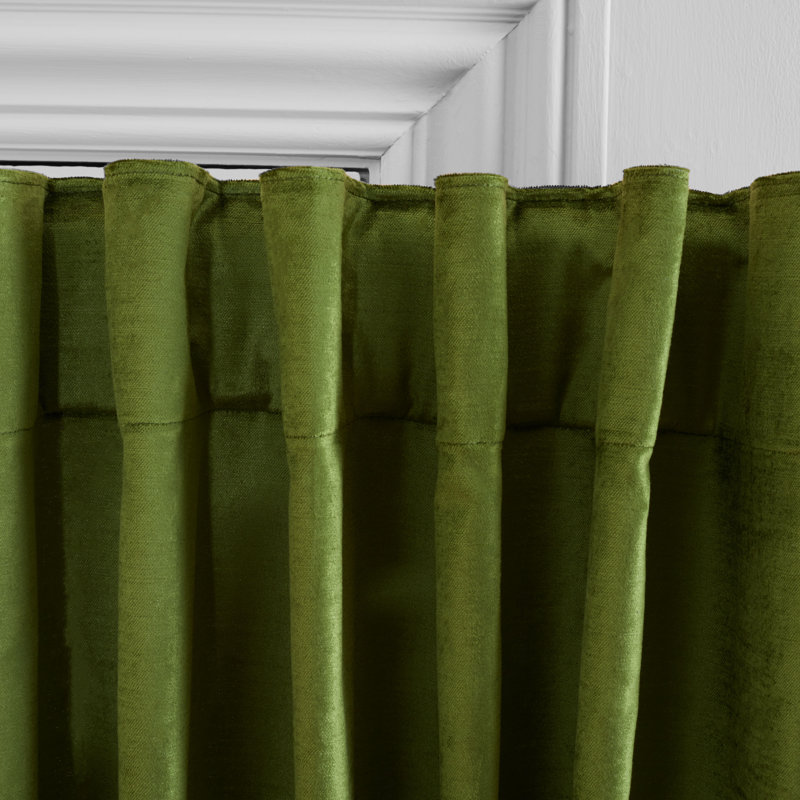 Cotton Blend Room Darkening Curtain Single Panel, 52" W x 96" L, Green