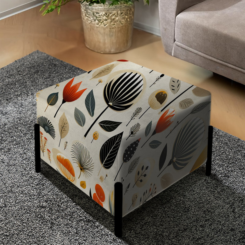 Charme scandinave rétro - repose-pieds carré Mid-Century
