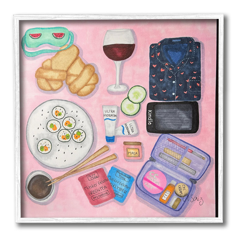 «Weekend Night In Giclee Art» par Ale Saiz Studio, Giclée encadrée blanc bord de mer, H 12 po x l 12 po
