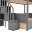 Lit superposé avec tablettes, escalier de rangement et 2 tiroirs-720009287