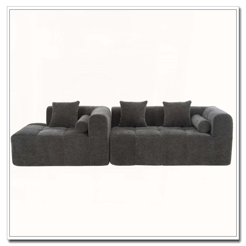 Canapé modulaire 101,2 po, Gris chenille