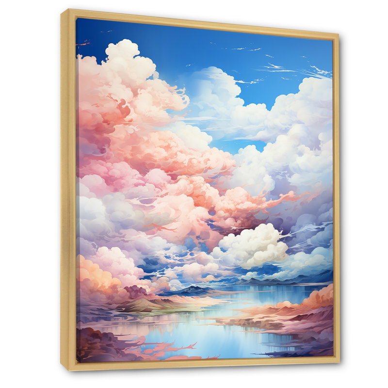 «Clouds Caress Minimalist Horizon I» sur toile, Cadre naturel flottant, H 20 po x l 12 po x P 1 po