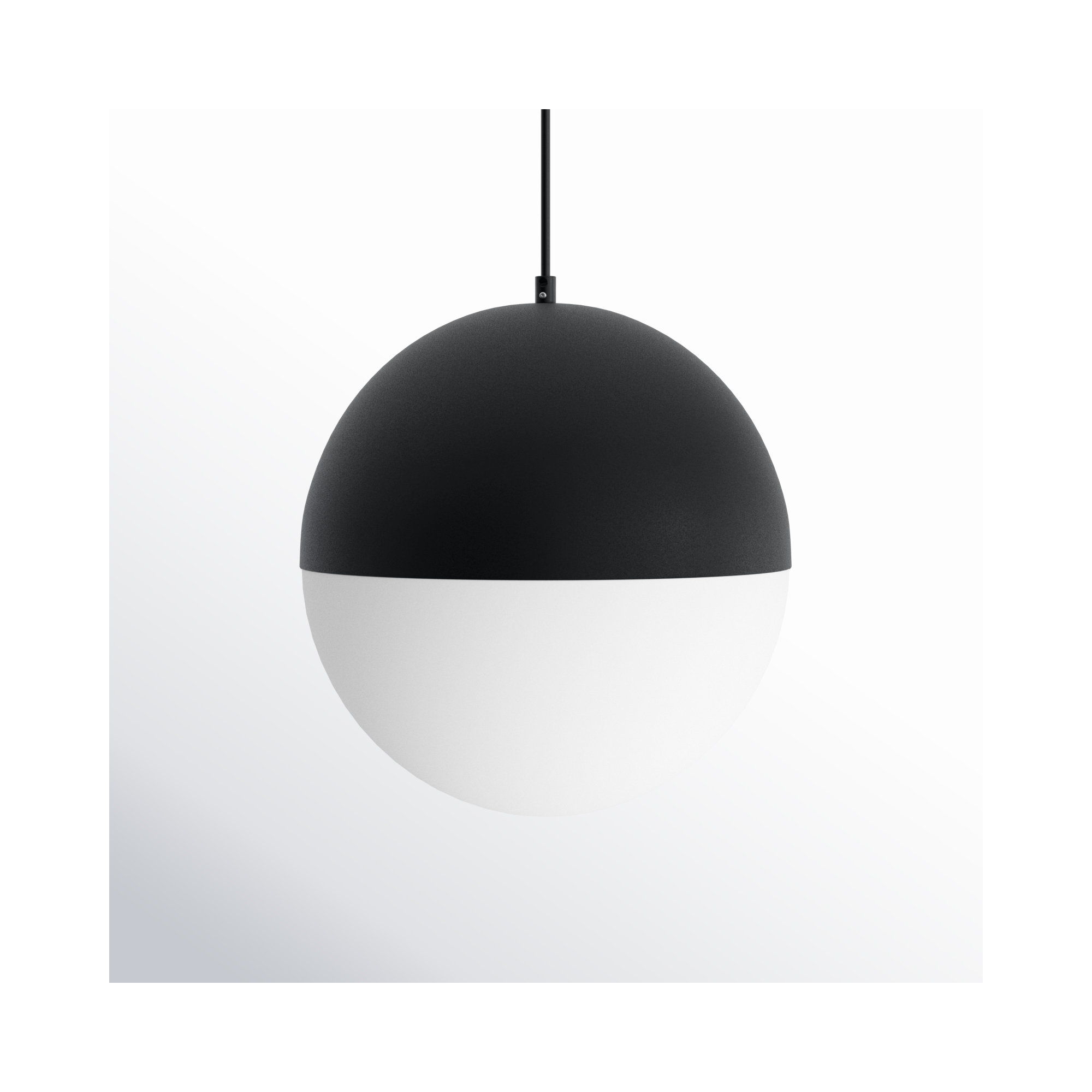Hastings Single Light Glass Steel Dimmable Pendant, Black, 12.25" H x 11.75" W x 11.75" D