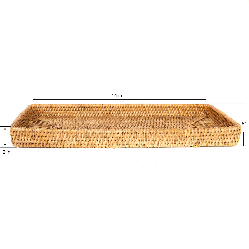 Plateau de coiffeuse Artifacts Rattan, Brun miel