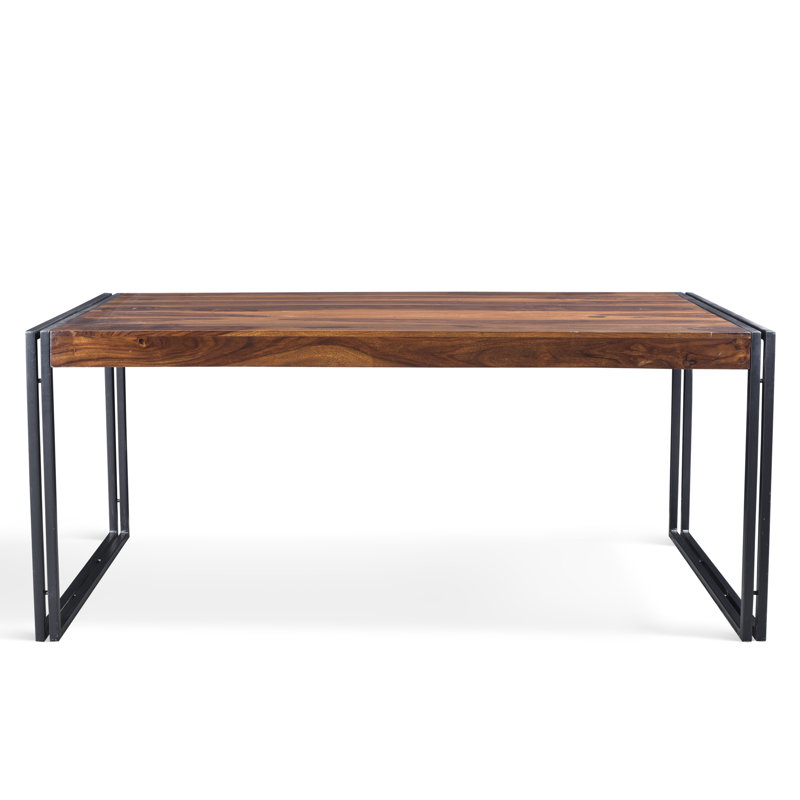 Table de salle à manger à tréteaux en bois massif Almodovar de Loon Peak, Bois de sheesham, H 30 po x L 71 po x l 35,5 po
