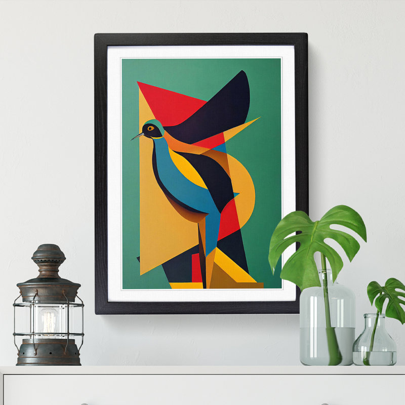 Swallow Bird Abstract Vol.3 - Single Picture Frame Print, Black, 64cm H x 46cm W x 2cm D