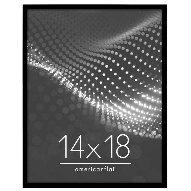 Americanflat Picture Frame - Thin Border Poster Frame with Plexiglass for Wall Display, Black, 14" x 18"
