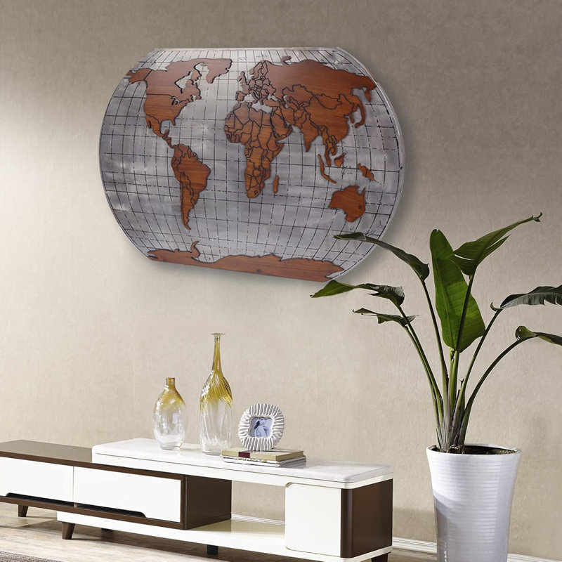 Grande carte du monde moderne d'art mural
