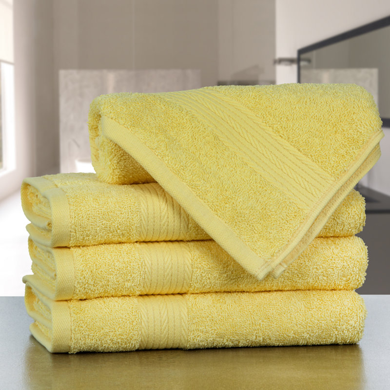 100% Cotton Hand Towels, Yellow