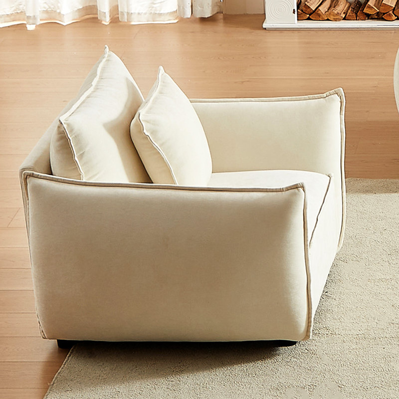 Antionette moderne pour le salon, la chambre à coucher, le bureau - Fabrication en bois massif, revêtement en chenille respirant, rembourrage en mousse confortable, utilisation pratique minimaliste du bois, du tissu et du tissu fonctionnel
