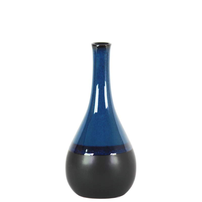 Perrodin Stoneware Table Vase, 13.75" H x 5.25" W x 5.25" D, Blue