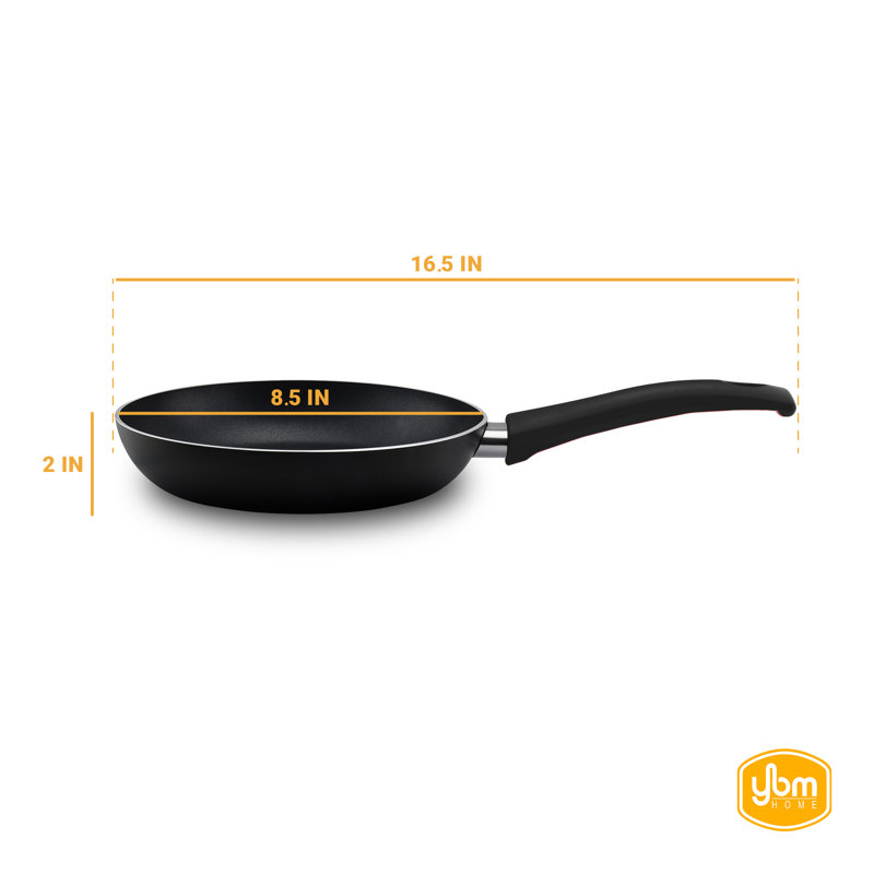 Poêle à frire anti-adhérent home ybm, 8 po, Noir