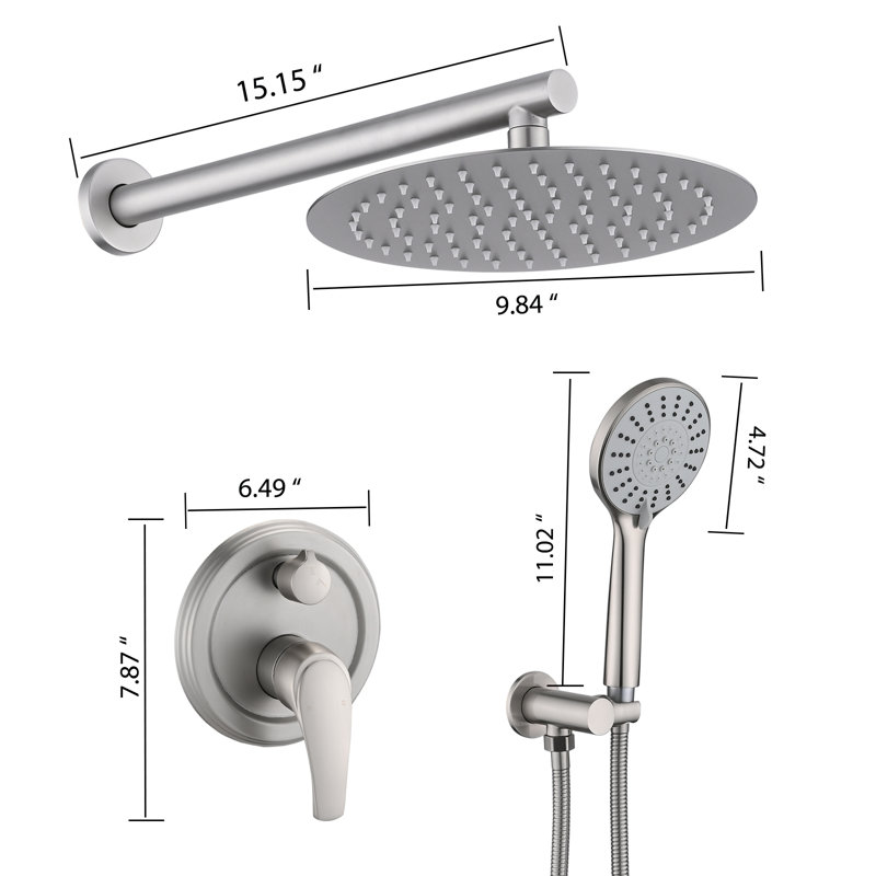 Wall Mounted Shower Only Faucet, Brushed Nickel