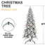 Arbre de Noël / arbre de Noël 7,5 pi avec 40 branches de pin naturel, 1424 pointes, conception d'espace, branches articulées, support en métal stable, aspect enneigé réaliste, idéal pour les petits espaces, entrées, assemblage facile