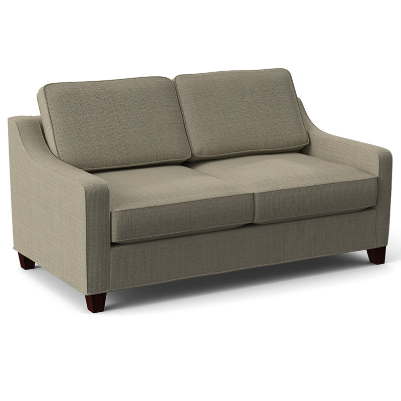Clark 74" Square Arm Sofa Bed with Reversible Cushions, Empire Mahogany, Kanji Putty, Innerspring