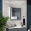 Armoire à pharmacie de salle de bain avec miroir, armoire de salle de bain murale avec miroir, armoire de salle de bain murale avec rangement, portes doubles et 2 tablettes réglables