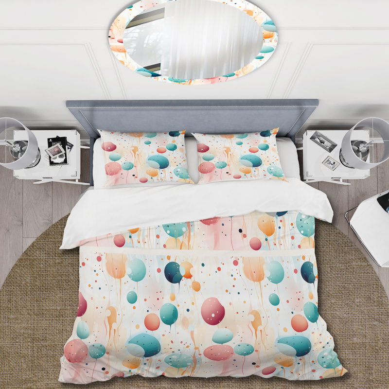 Ensemble de housse de couette Mystical Poka Dota Harmony I, Housse de couette pour grand lit et 2 taies décor