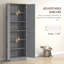 Armoire de rangement 67 po avec tablettes, gris vieilli