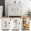 Meuble-lavabo simple 36 po avec comptoir en céramique forgé à haute température et robinet économiseur d'eau-947414722