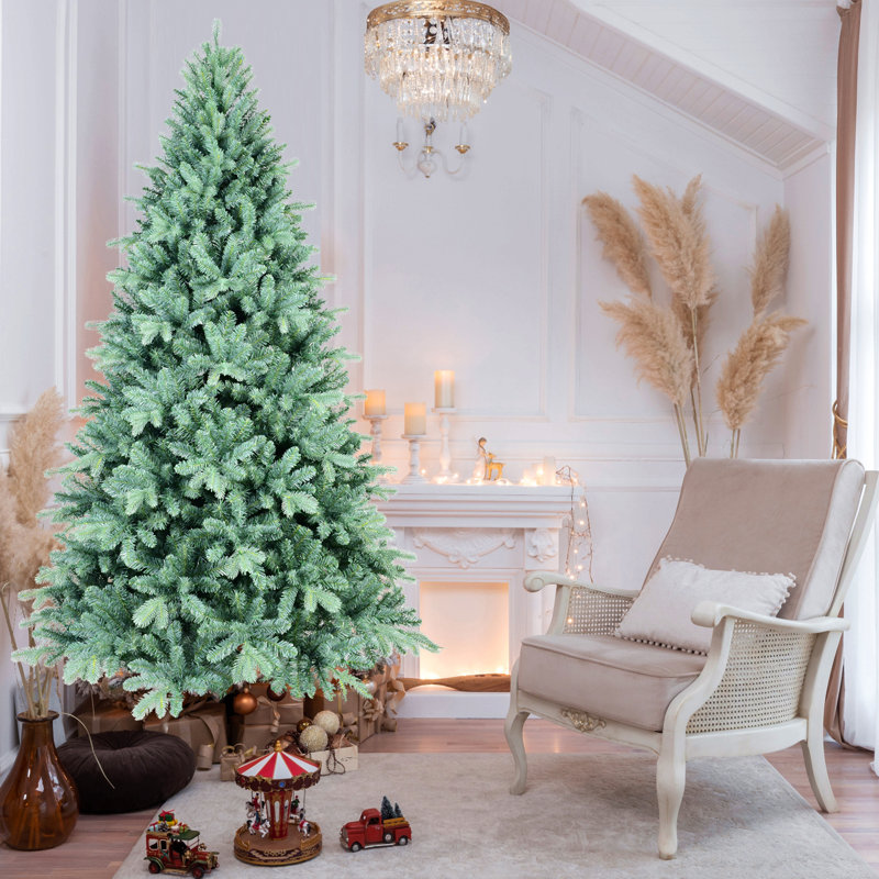 Arbre de Noël bleu / vert teinté en PE / PVC, branches articulées, aspect naturel, support en métal stable, décoration des Fêtes facile à assembler