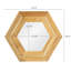 Miroir hexagonal à cadre en bois 18,5 po x 18,5 po, rehaussant l'ambiance de la maison