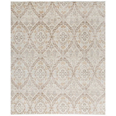 Hand-Knotted High-Quality Cream/Brown Area Rug